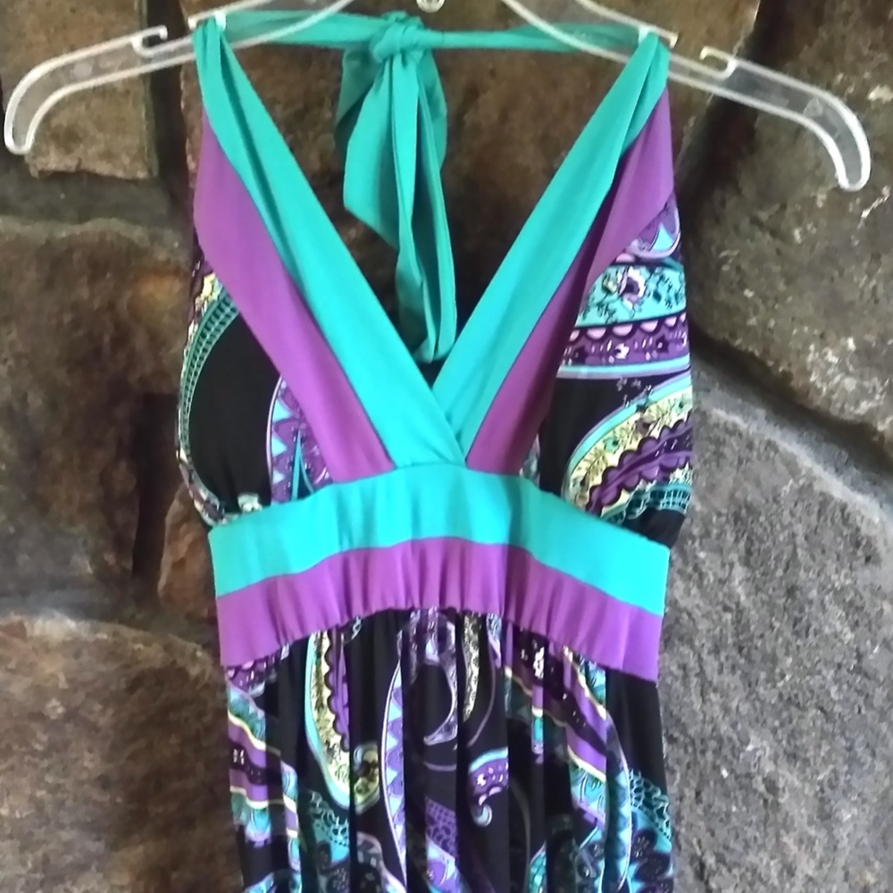 Candies paisley halter maxi dress medium - Picture 4 of 5
